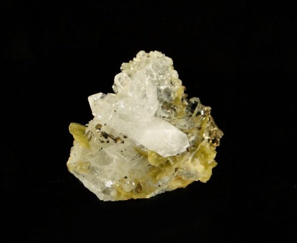 Pièce de sidérite et quartz, provenant d'Isère, association minéralogique typique du gisement.