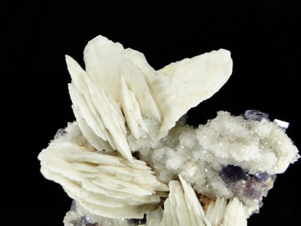 Une association baryte et fluorite, de Berbes, dans les Asturies, c'est une pièce pour collectionneur de minéraux.