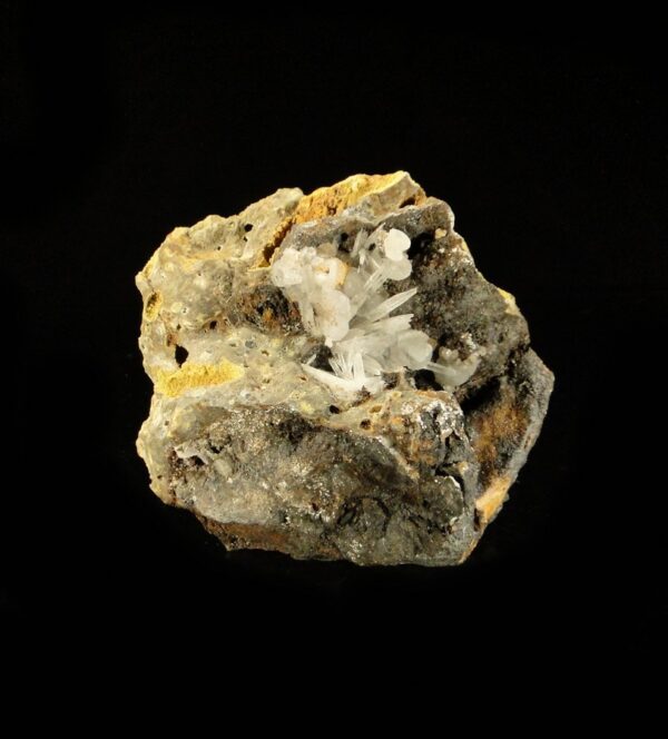Ce sont des cristaux d'aragonite associés à de la calcite, une pièce pour collectionneur de minéraux.