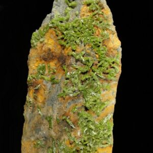 Un ensemble de cristaux de pyromorphite de la mine de Saint Salvy dans le Tarn, c'est une pièce pour collectionneur de minéraux.