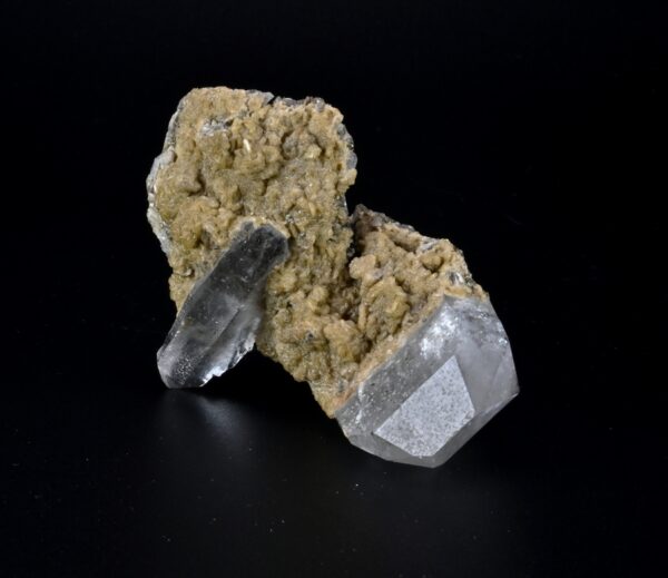 Une association quartz et sidérite de la mine de Panasqueira, c'est une pièce de collection de minéraux présenté par la Malle du Collectionneur.