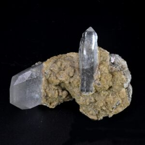 Une association quartz et sidérite de la mine de Panasqueira, c'est une pièce de collection de minéraux présenté par la Malle du Collectionneur.